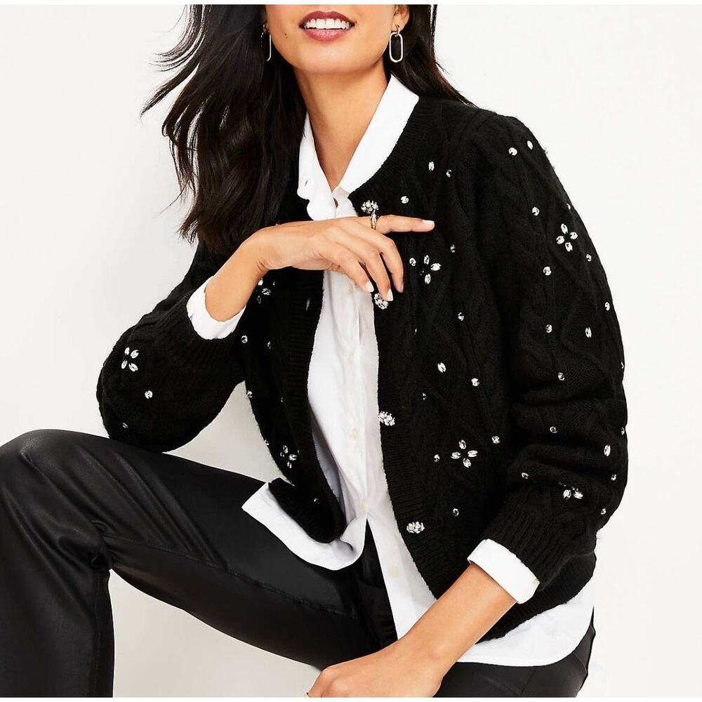 Brand New Ann Taylor LOFT Women's Size Small P Black Cardigan Sweater - Picture 3 of 11